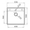 Zlew PYRAMIS CAMEA (53x50) 1B - rysunek techniczny