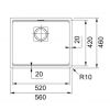 Zlew Franke Kanon KNG 110-52 - rysunek techniczny