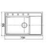 Zlew PYRAMIS CAMEA (79x50) 1B1D - rysunek techniczny