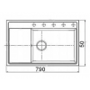 Zlew PYRAMIS CAMEA (79x50) 1B1D R - rysunek techniczny