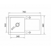 Zlew Pyramis MIDO 76x44 1B1D - schemat zabudowy